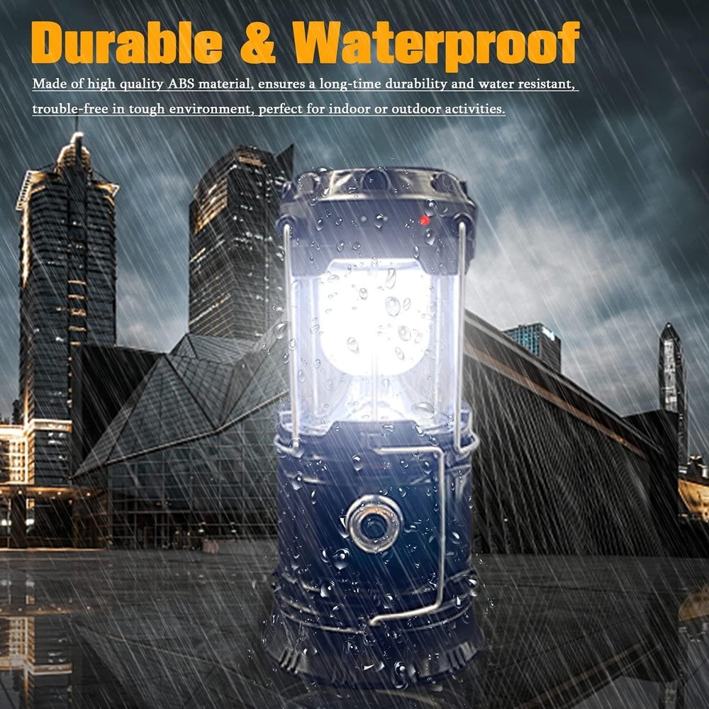 Collapsible LED Camping Lantern 4 Pack, Solar USB Rechargeable