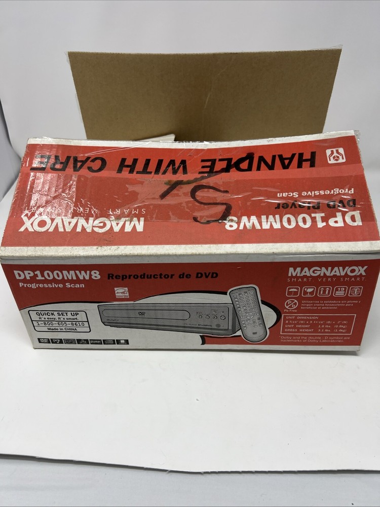 Magnavox DVD Player DP100MW8 Remote Power Cable