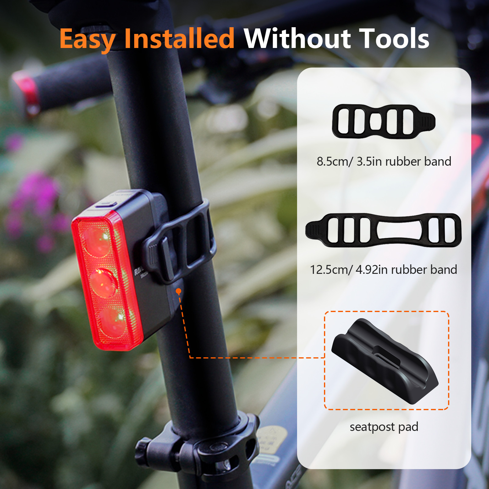 RAVEMEN TR500 Bike Tail Light Bicycle Brake LED Rear Light Rechargeable 1600mAh