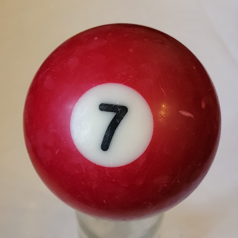 Vintage Number 7 Solid Maroon Replacement Pool Billiard Ball White Thick Number