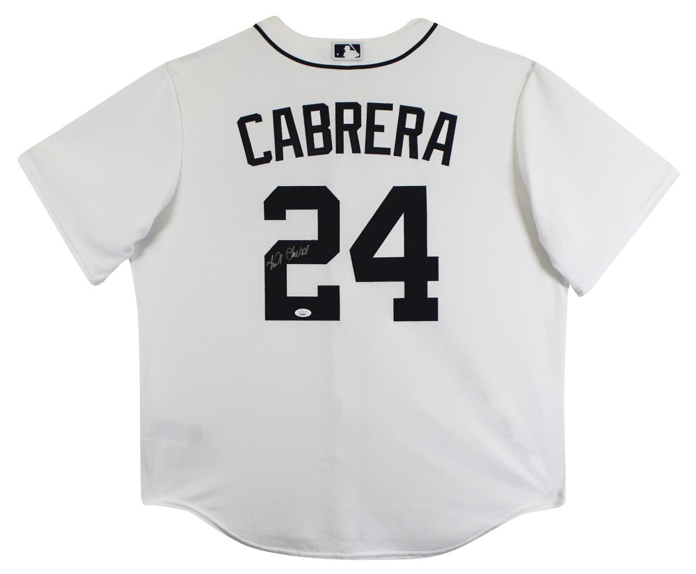 Tigers Miguel Cabrera Authentic Signed White Nike Jersey Autographed JSA