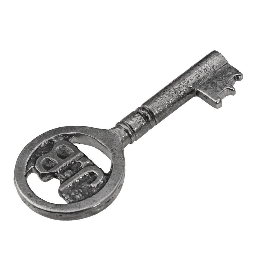 JB Key 1¾" Small - Scarce DECORATIVE INITIALS BOW - Antique Key - ref.k118