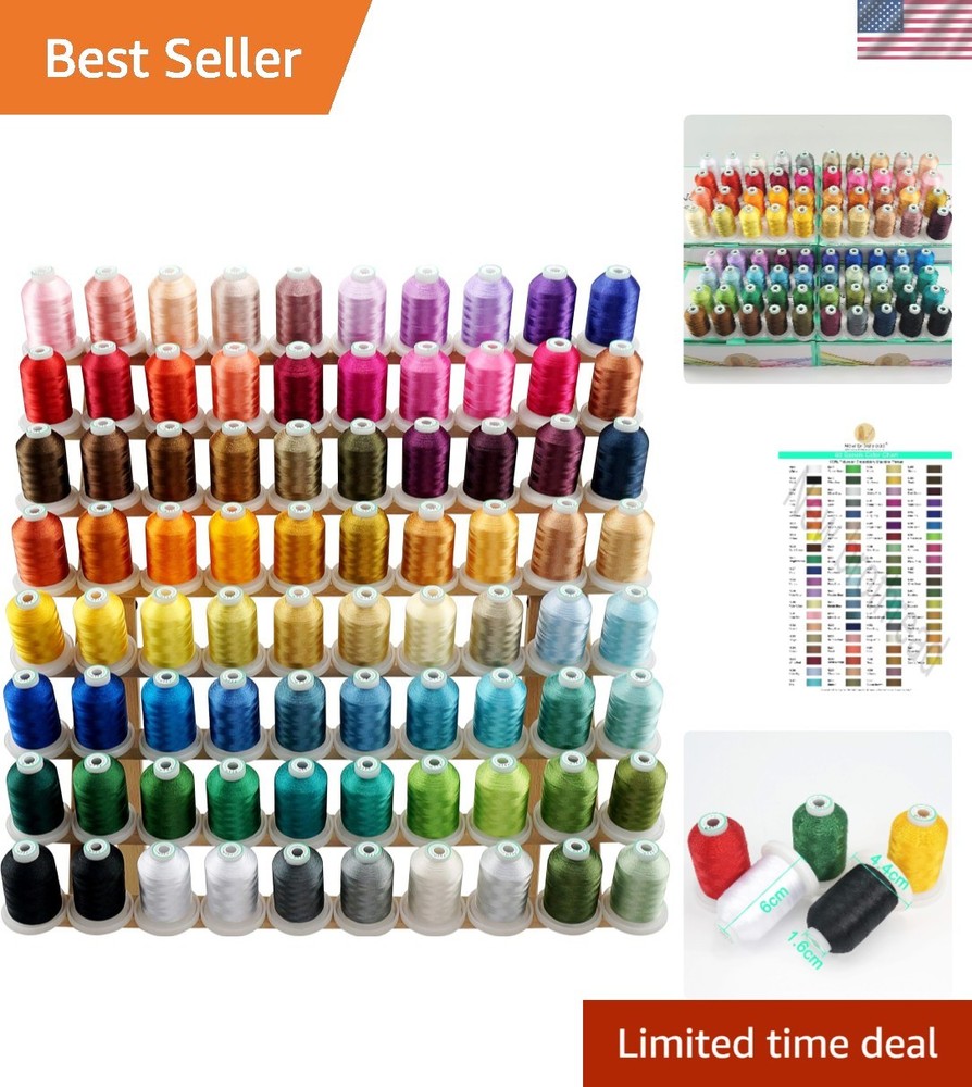 80 Spools Polyester Embroidery Machine Thread Kit 1000M 1100Y Each Spool - Co...