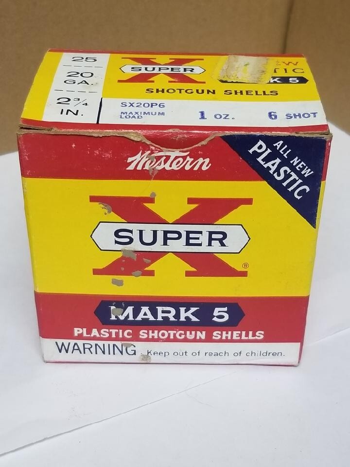 Vintage Empty Western 20 Ga Shotgun Shell Box