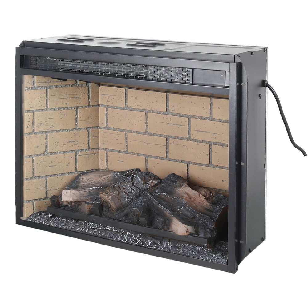 23in Electric Fireplace Insert Heater with Remote Control & Timer 1500W