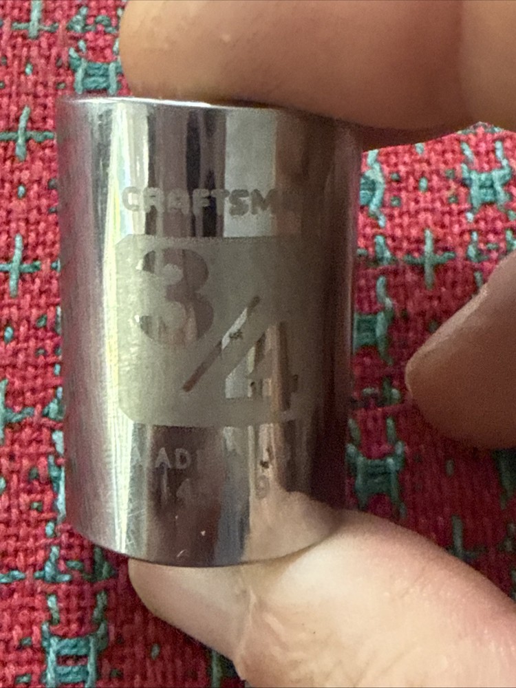 Craftsman 3/4” 6 pt Socket 1/2” Dr Socket Easy Read 45889 USA 🇺🇸 Nice!