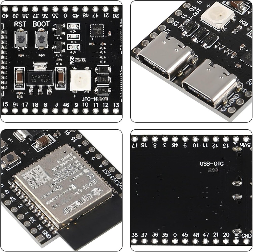 2PCS ESP32 ESP32-S3 Development Board Type-C WiFi+Bluetooth 2pcs N8R2