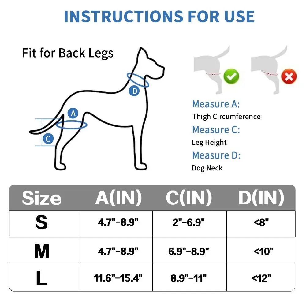 Adjustable Dog Knee Brace Leg Support Joint Protector for Front & Hind Legs