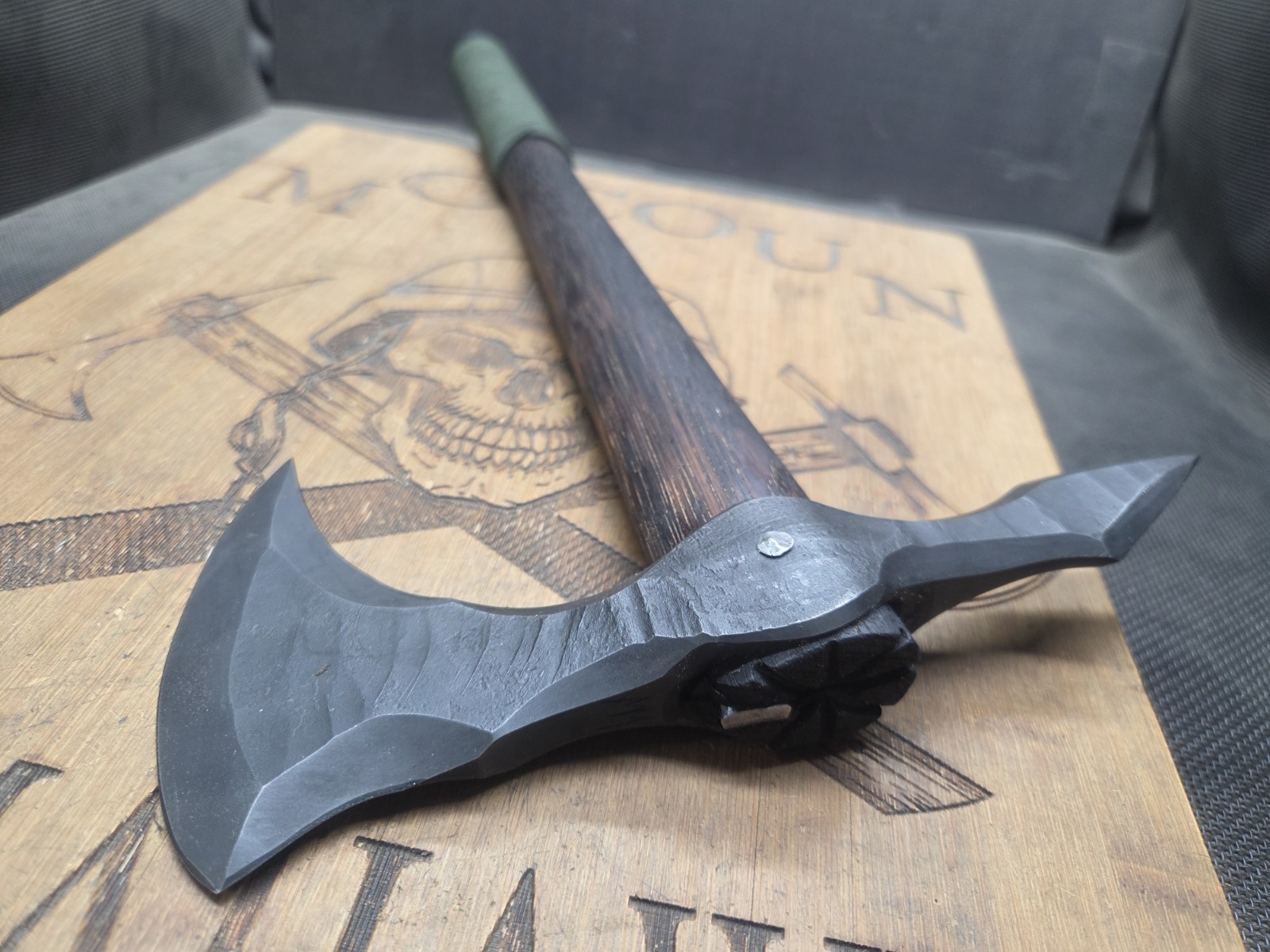 HAND FORGED AIRBORNE RANGER SPIKE TOMAHAWK BY MARK MCCOUN MADE IN THE USA
