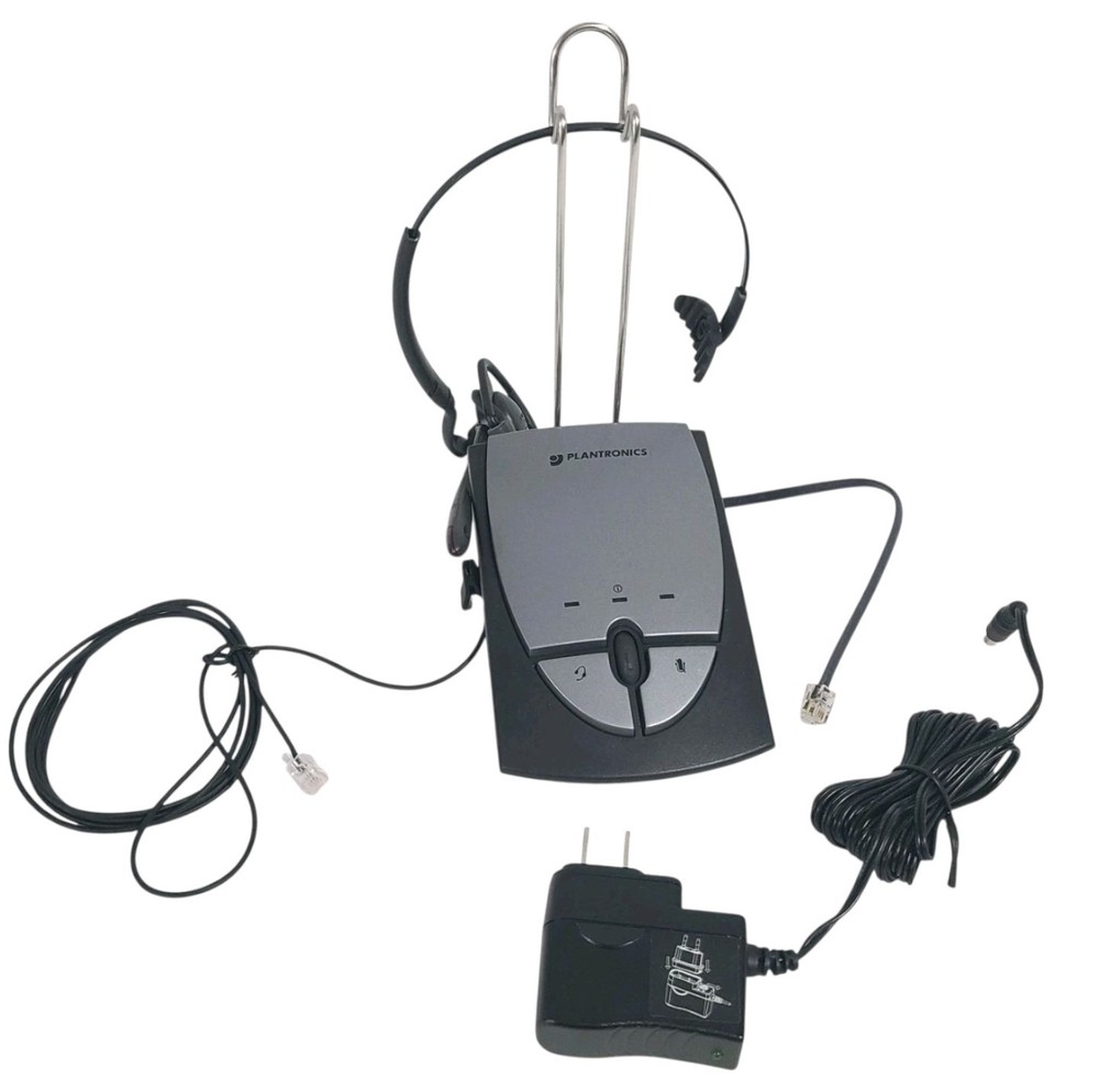 Plantronics S12 Corded Telephone Headset Hands Free System Tested Working EUC