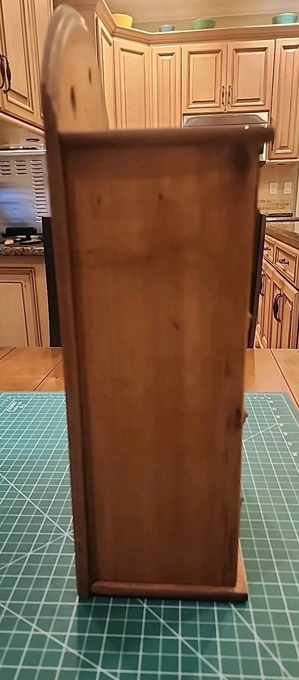 ANTIQUE PRIMITIVE HANGING SPICE CABINET w/ 8 STENCILED DRAWERS - gw!