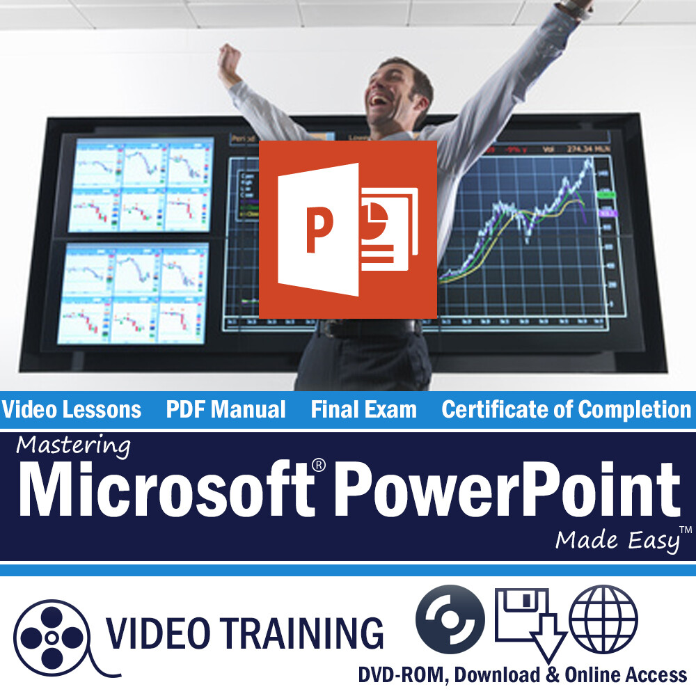 Learn Microsoft POWERPOINT 2013/2010 Training Tutorial DVD-ROM Course 6 Hours