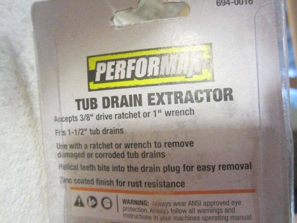 1 1/2" performax tub drain remover tool