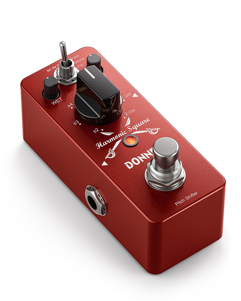 ⚔️ Donner Octave Harmonic Square Guitar Effects Pedal 7 Shift Type 3 Tone 2 Knob