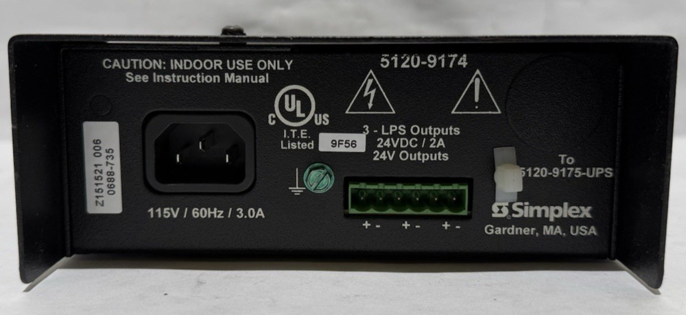 Simplex Intercom Power Supply 5120-9174