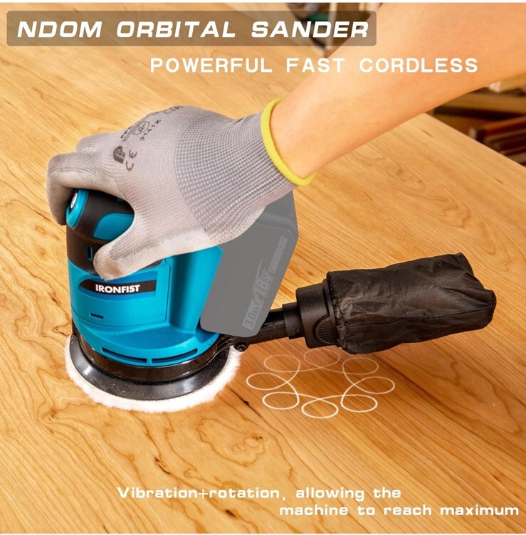 21V 2.0Ah Cordless 5-Inch Variable Speed Random Orbital Sander with Battery