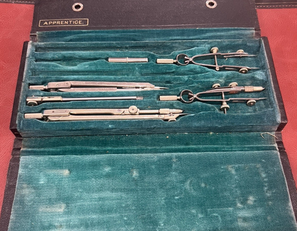 Apprentice Drafting Mixed Brand  Partial set with case 6 pieces
