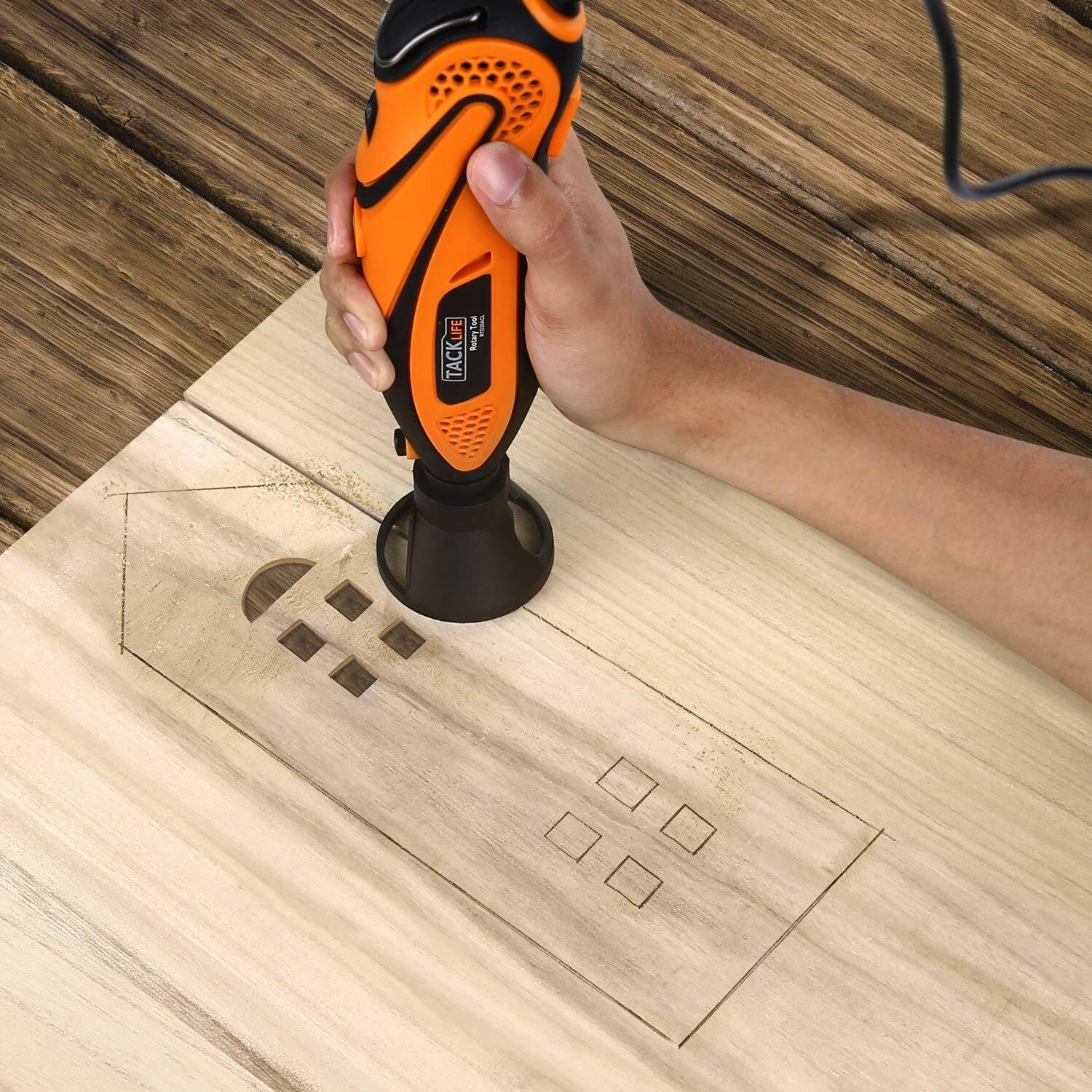 TACKLIFE Rotary Tool Kit Variable Speed with Flex shaft, 80 Accessories, 3 Attac