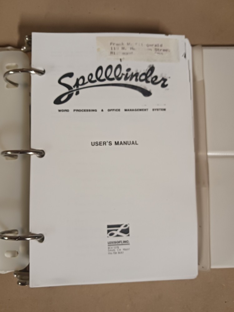 Lexisoft SpellBinder Word Processing & Office Management System (No Software)