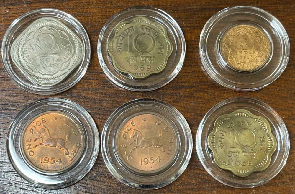 Assorted India 6 Coins Lot Excellent Condition
