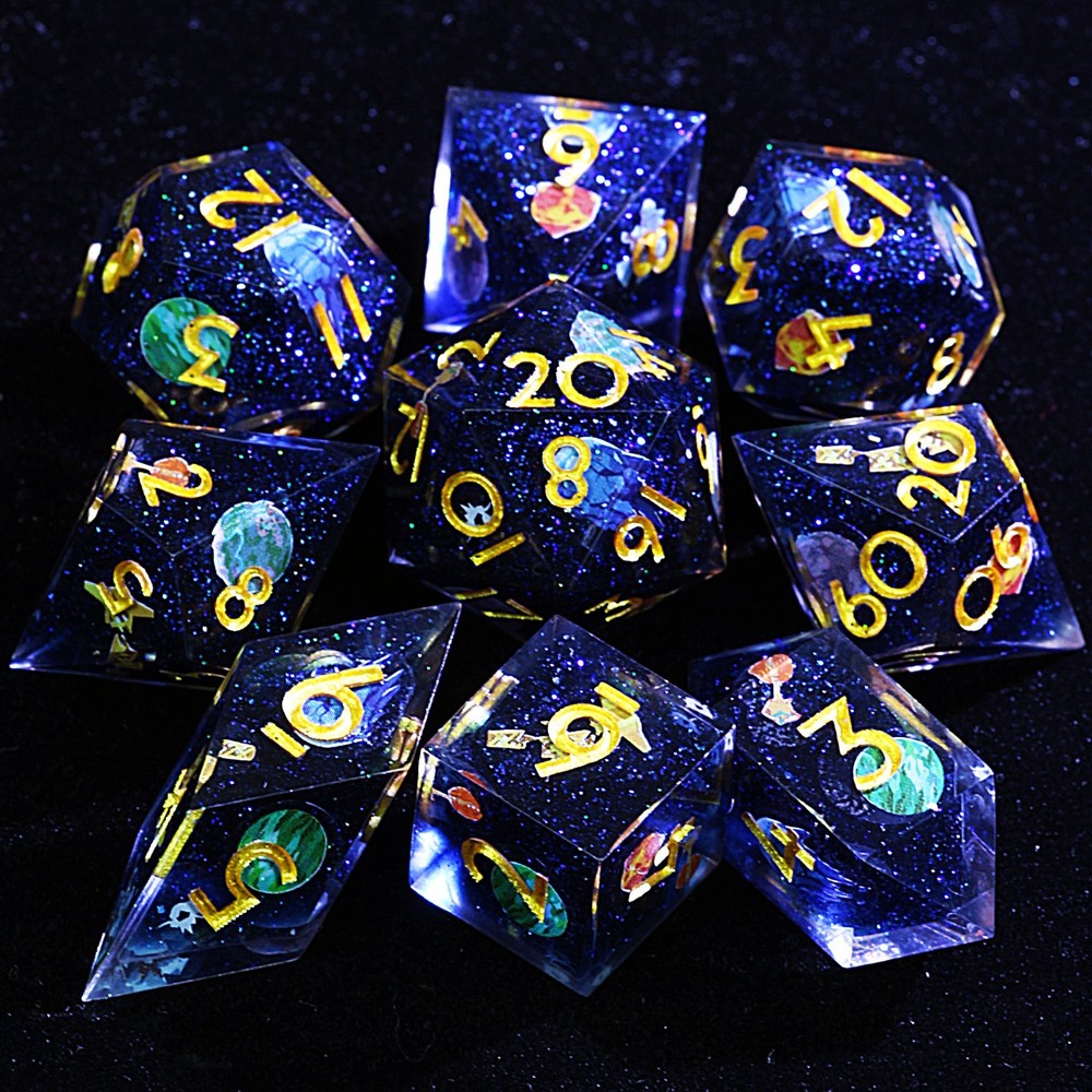 9 Polyhedral Resin D and D Dice Sets Outer Wilds for Dungeons Dragons RPG