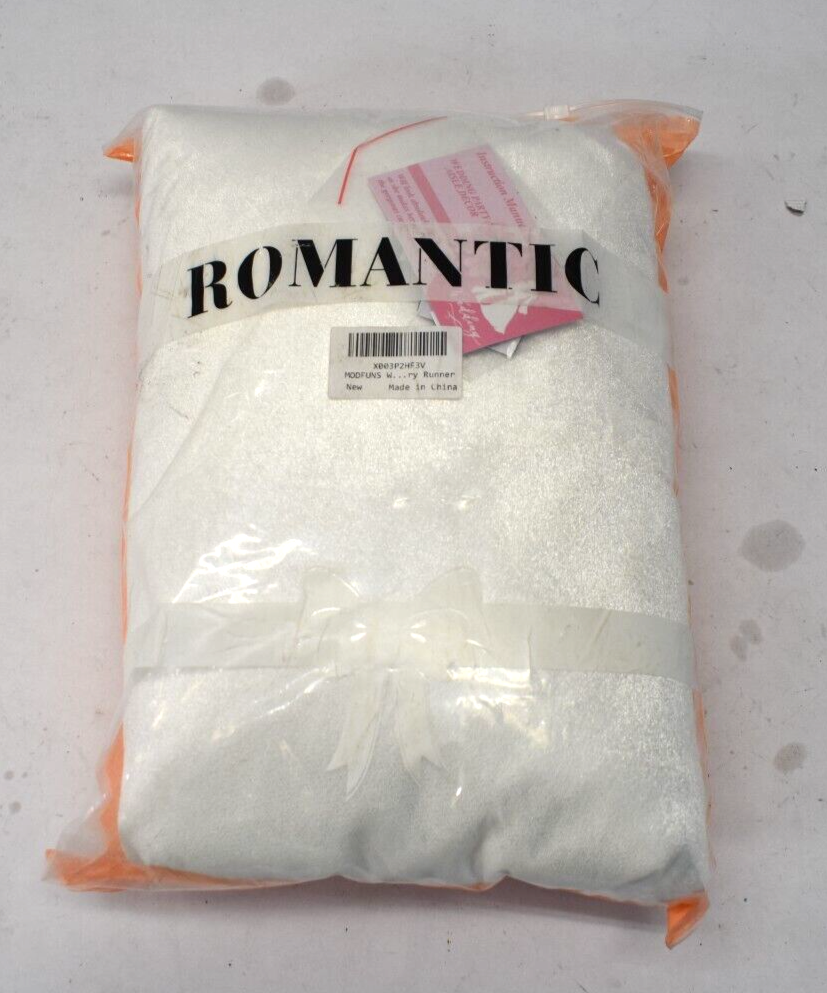 Modfuns White Aisle Runner For Wedding Ceremony 4' x 25' Velvet Fabric Runway