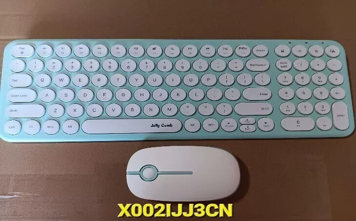 Wireless USB Keyboard with Mouse Combo Mice Set -Light blue