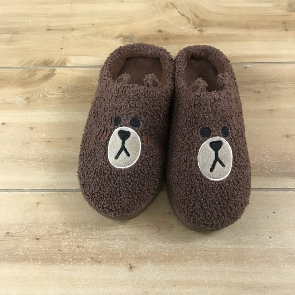 Line Friends Solid Living Room Slippers Brown