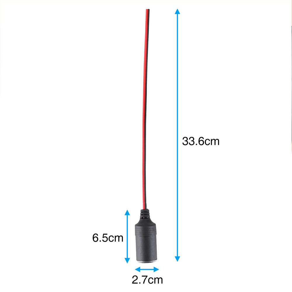 12V/24V Car Cigarette Lighter Charger Adapter Cable Female Socket Plug Connector