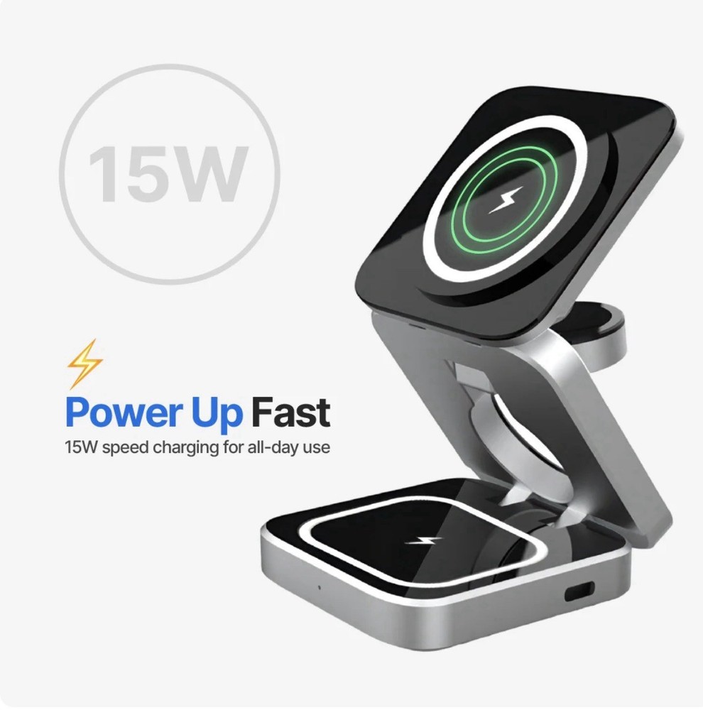 ChargeDeck 3-in-1 Foldable Wireless Station - For Apple & Android