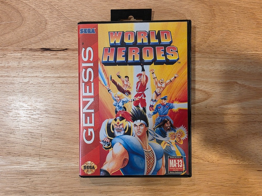 World Heroes (Sega Genesis) Authentic Case & Artwork Only w/ Hangtab