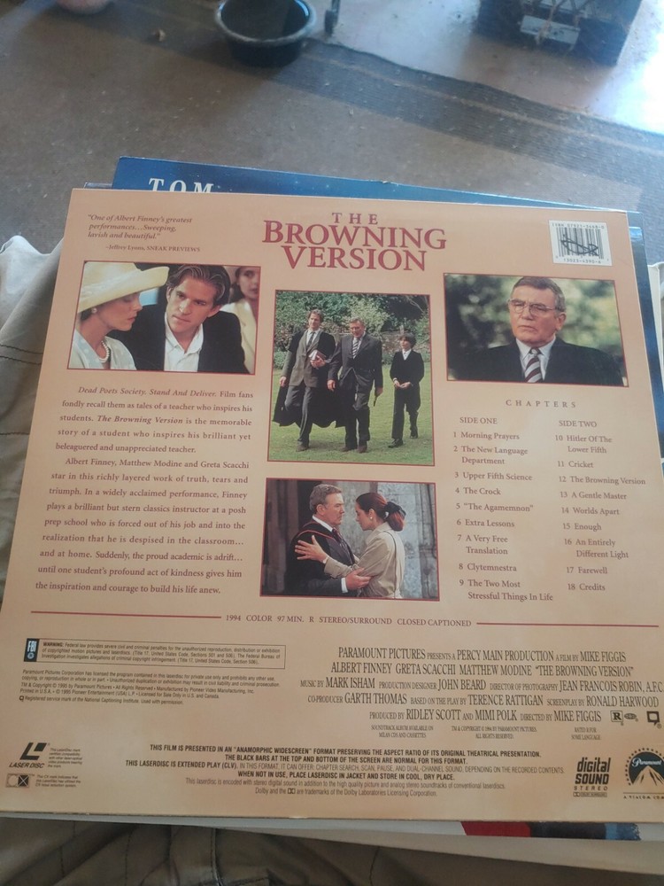 The Browning Version Laserdisc LD Albert Finney VG