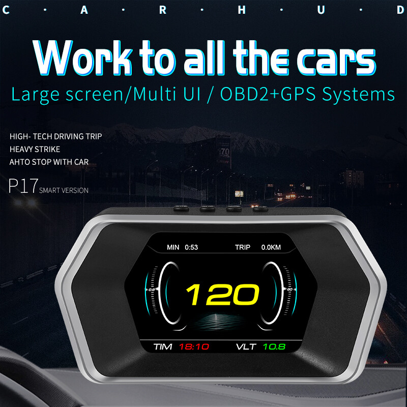 Car OBD2 GPS HUD Computer Head Up Display P17 Digital Meter Display Multi UI