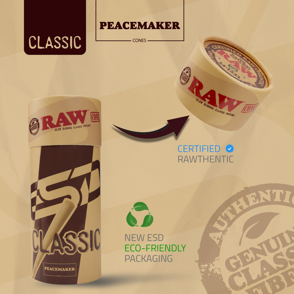 RAW Cones Classic Peacemaker Pre- Rolled Cones | 27 Pack