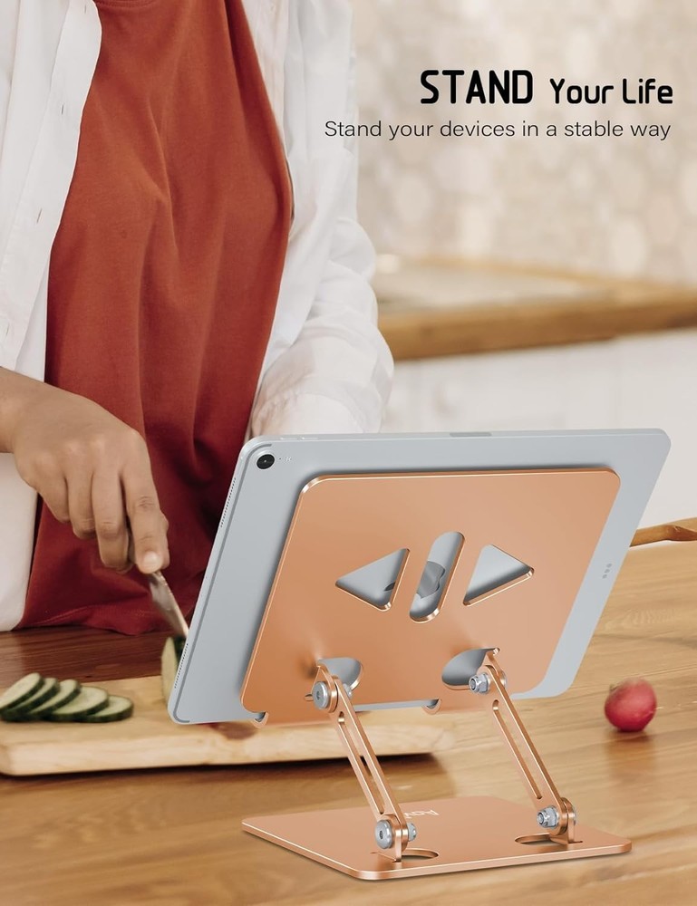 Tablet Stand Holder for Desk, Adjustable,Foldable Aluminum Desktop Tablet Holder