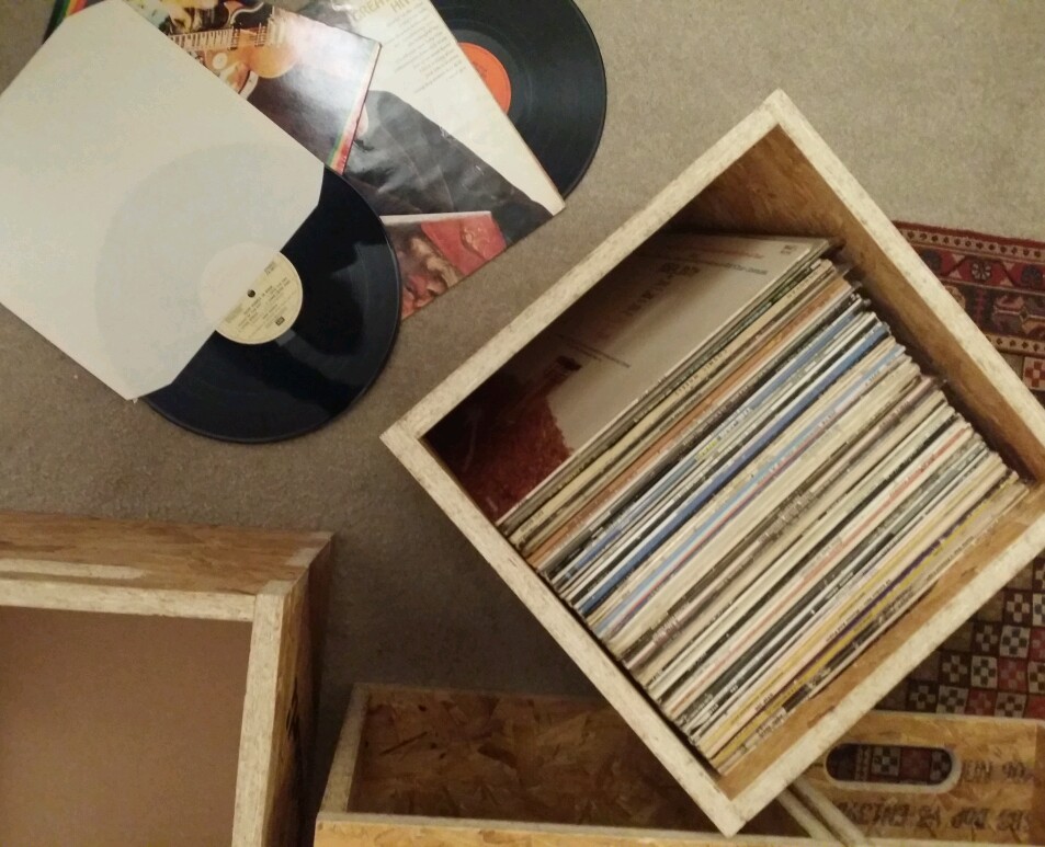 12" Vinyl LP Record Storage Cube Box Crate Stackable osb