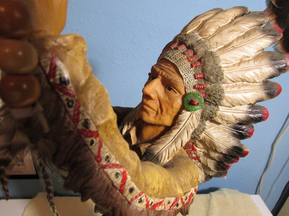 Native American Chief with Dreamcatcher Figurine