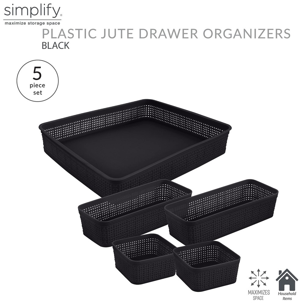 Simplify 5 Piece Organizing Set | Multiple Size Bins | Multipurpose | Office ...
