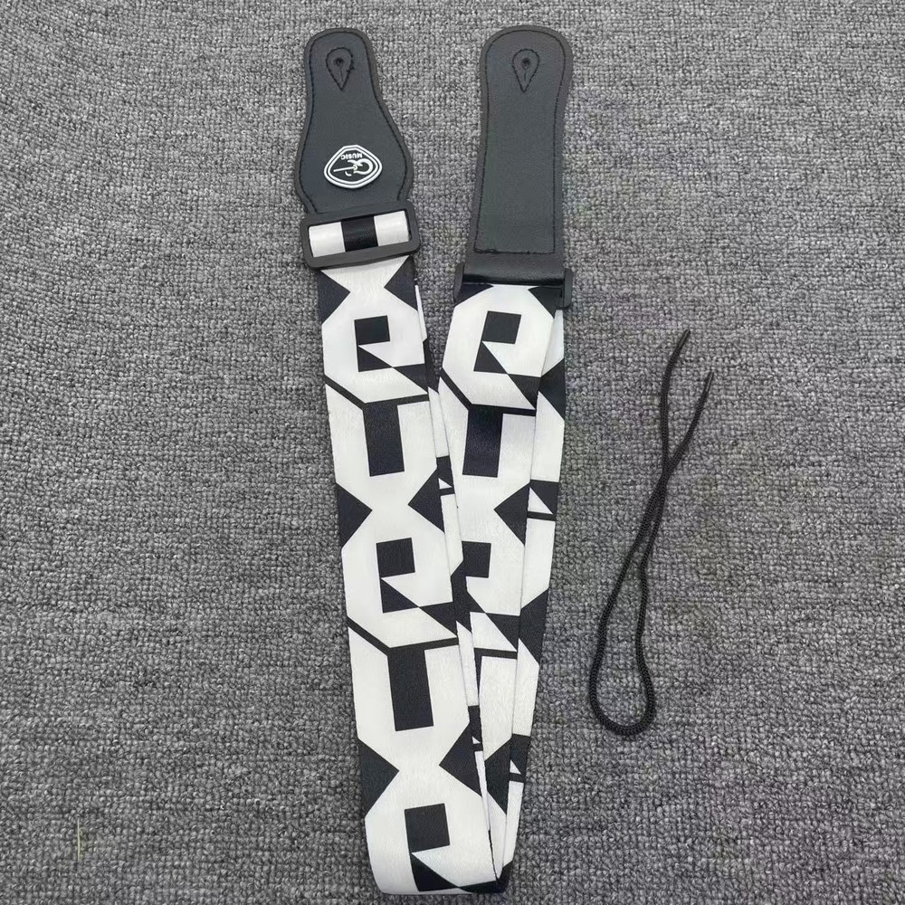 White & Black Letter Pattern - Guitar Strap High quality