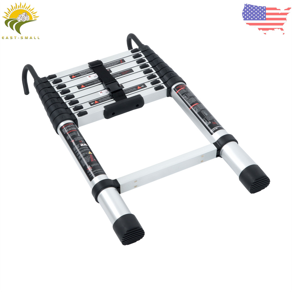 8.5 FT Multi Purpose Telescoping Ladder Folding Extension Step Ladder with Hooks