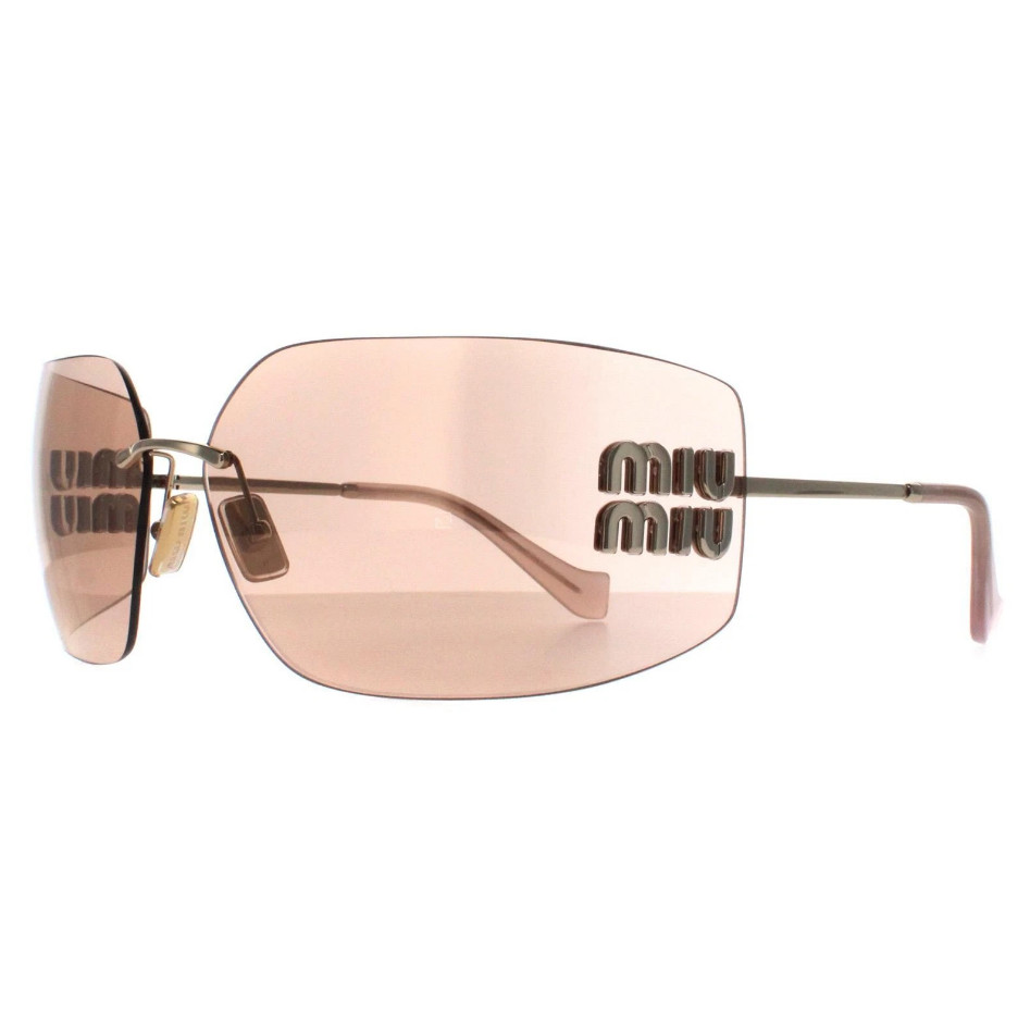Miu Miu Sunglasses MU54YS ZVN20F Pale Gold Pink Mirror