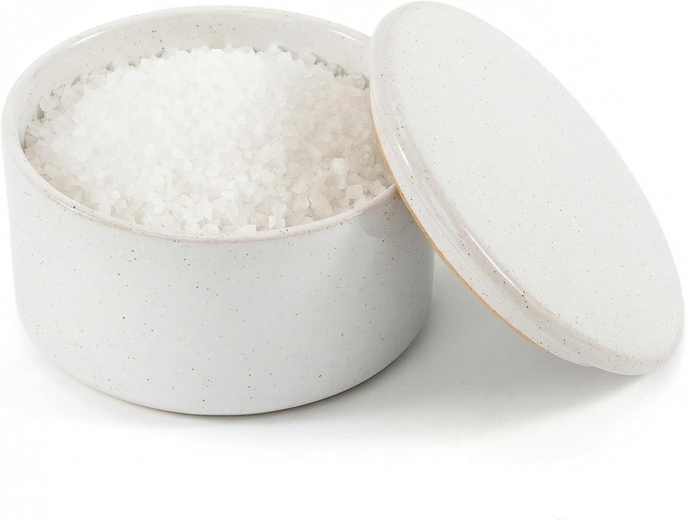Beautiful Ceramic Salt Cellar with Lid - Spacious Container for Your Kitchen ...