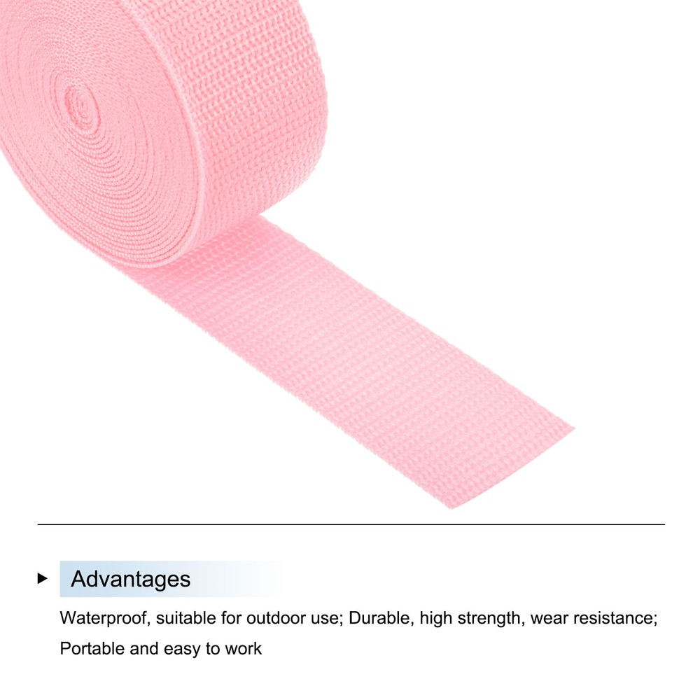 Lightweight Polypropylene Webbing Strap 3.8cm 5 Yard Light Pink