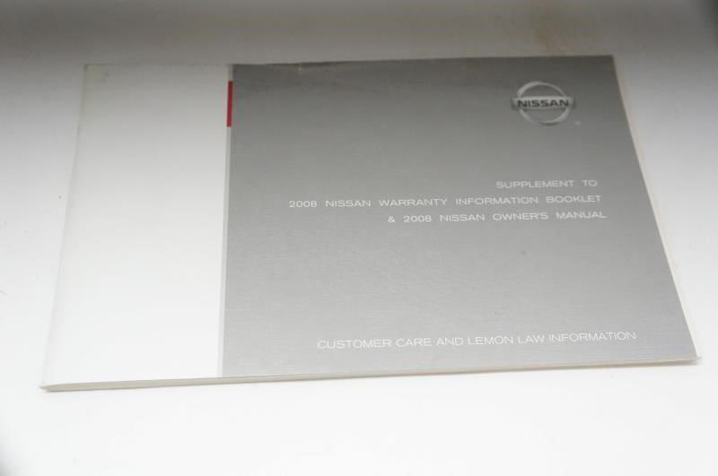 2008 Nissan Frontier Quick Reference Guide and Warranty Information with Case