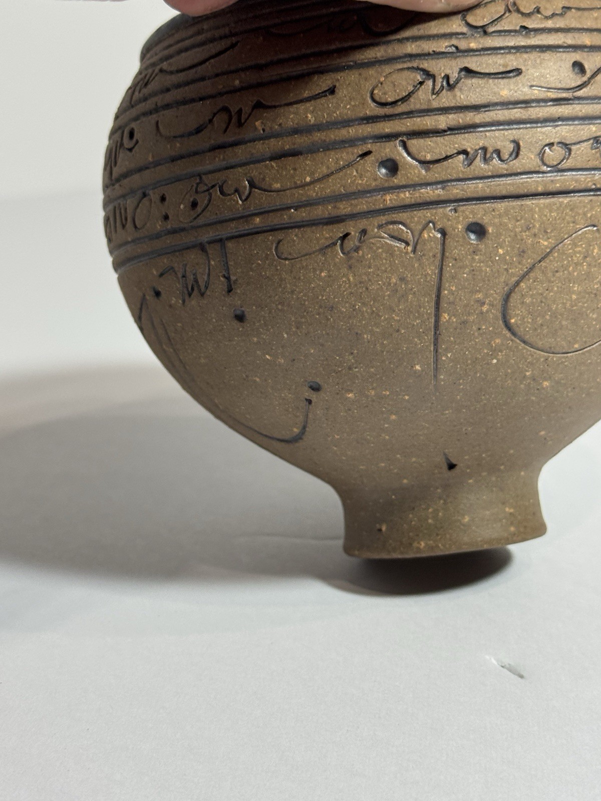 J Edward Barker Signed 1988 SCRYPT Line Studio Art Pottery Stoneware Sculpture