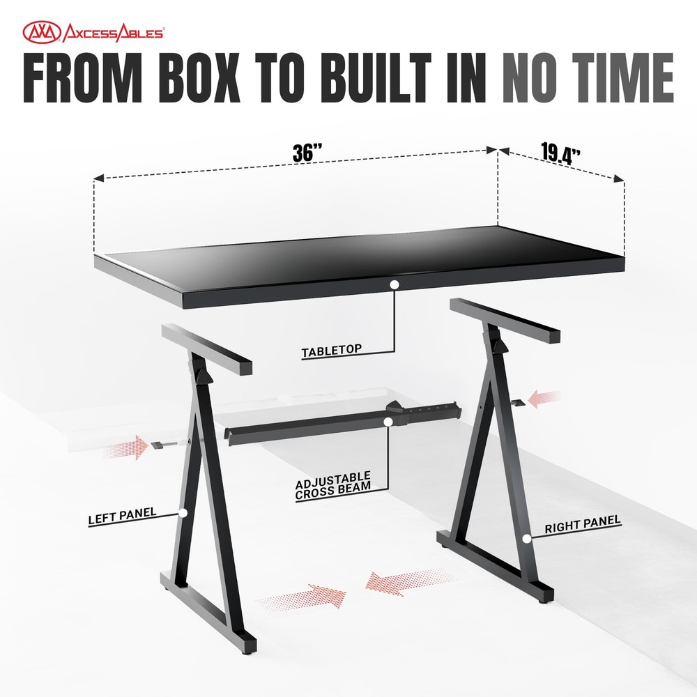 AxcessAbles Adjustable Piano Keyboard Stand and DJ Controller Desk – Removable 3