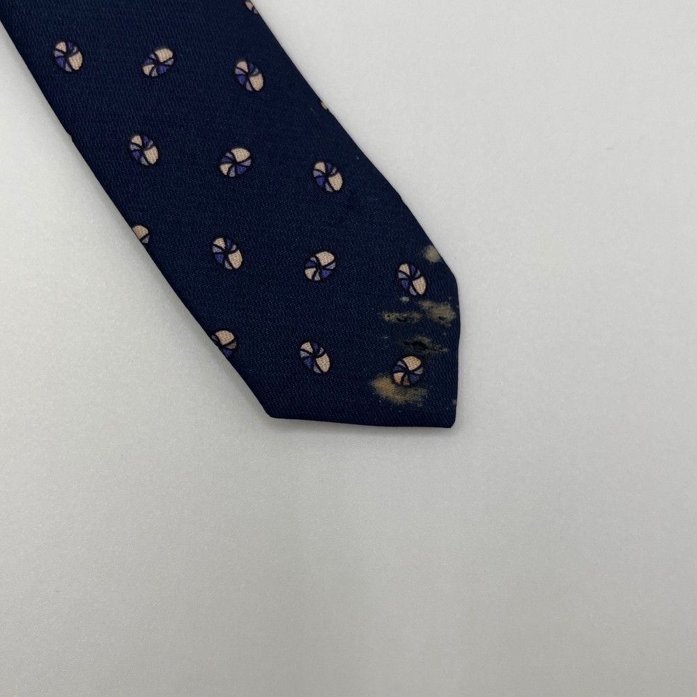 DELLACROCE Silk Tie Navy Blue Patterned Made in Italy