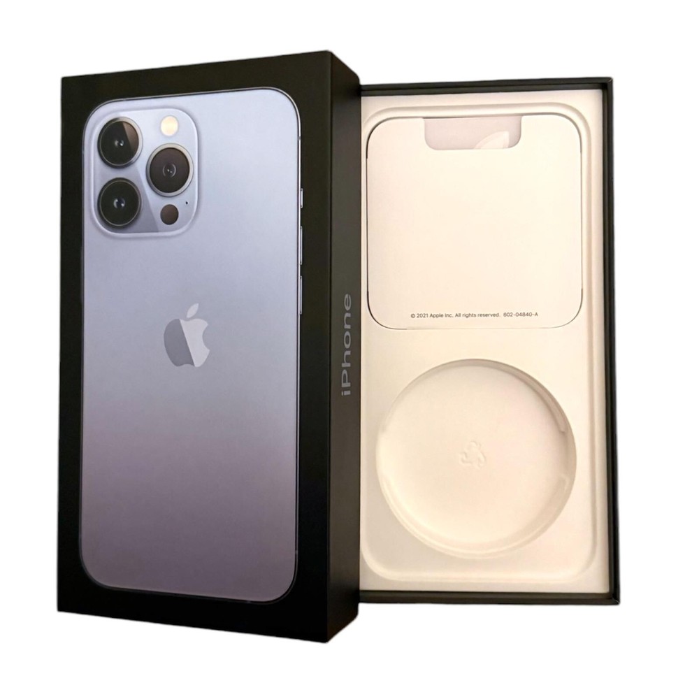 iPhone 13 Pro EMPTY RETAIL BOX ONLY Sierra Blue + 1 Apple Sticker