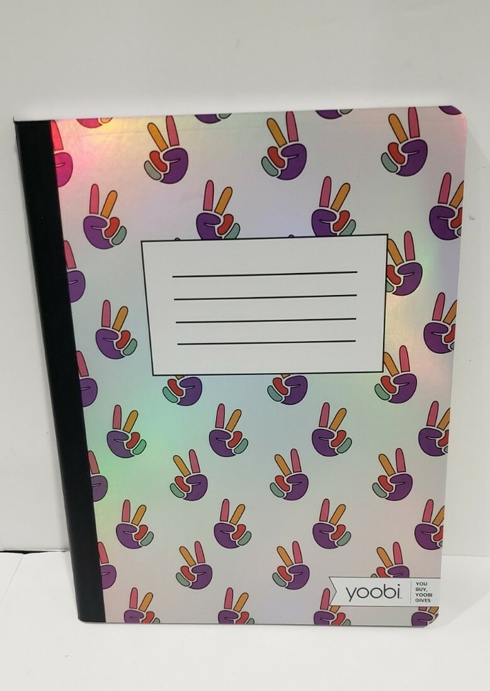 yoobi composition peace hand notebook multicolor new