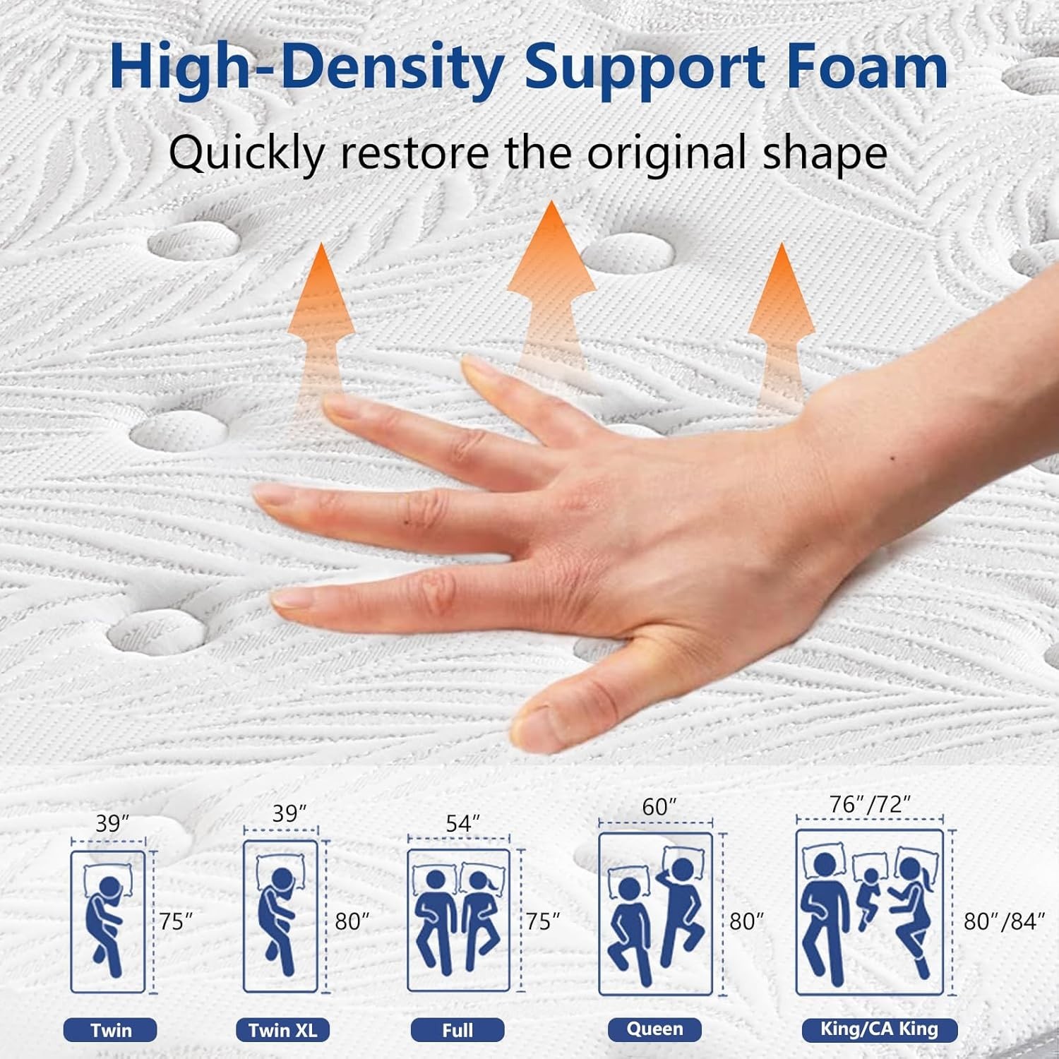 8"10"12"14 Twin Full Queen King Size Mattress in a Box Hybrid Spring Memory Foam